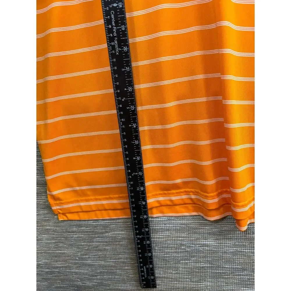 Adidas Puremotion Golf Polo Shirt Mens Size L Striped Orange White Athletic